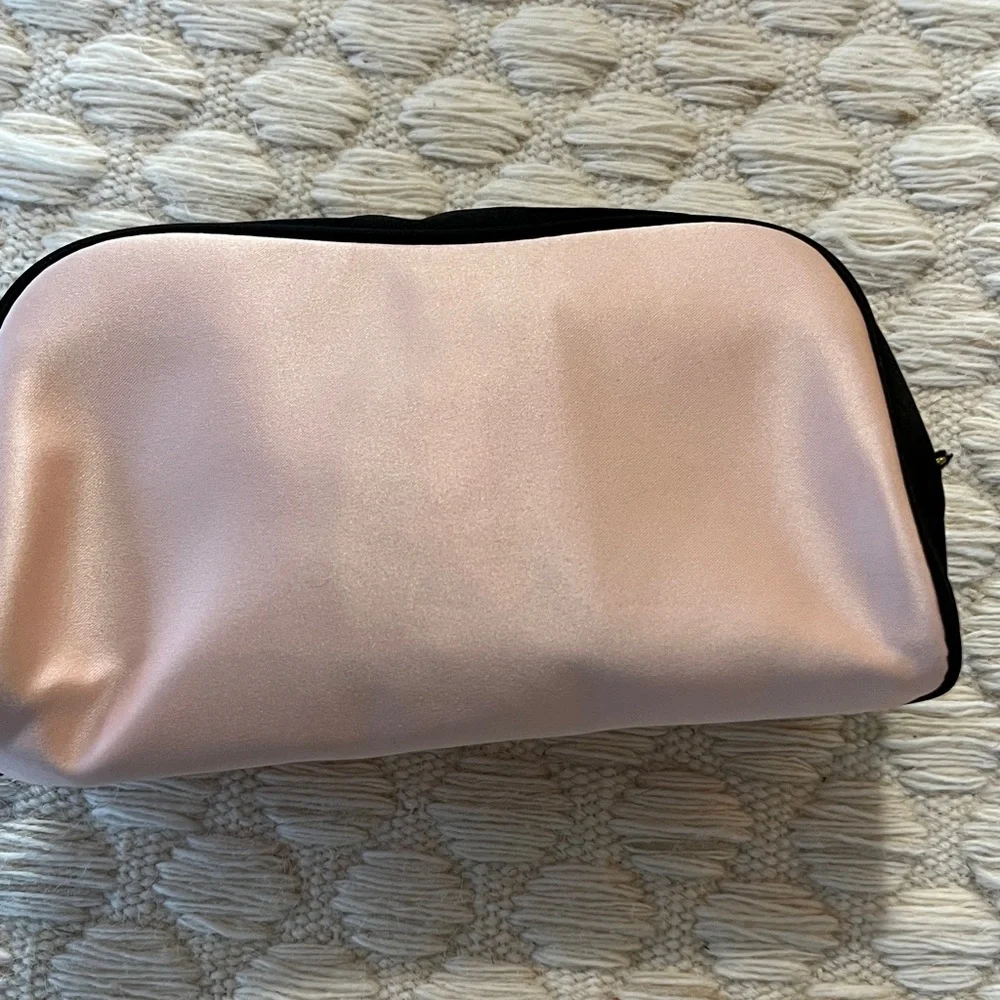 NWOT Prada Blush Pink & Black Satin Cosmetic Case